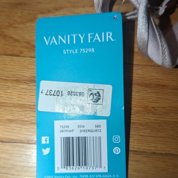 SHEER QUARTZ BODY SHINE Full Coverage Underwire Bra 38D STYLE 75298 Vanity Fair - Picture 13 of 14